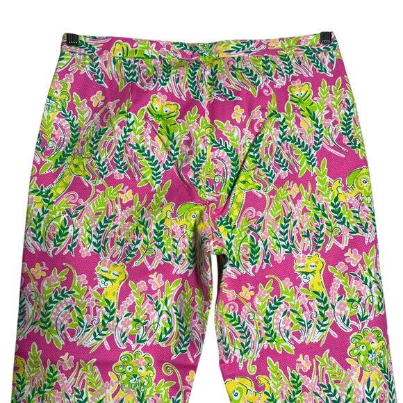 Lilly Pulitzer Millionaire's Row Jungle Cats Crop Floral Pants SIZE 6 WAIST 31 - Picture 7 of 9